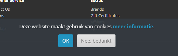 Opencart 4 Cookies instellingen