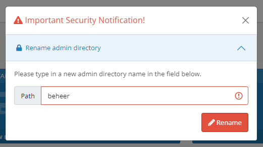 opencart admin folder andere naam geven